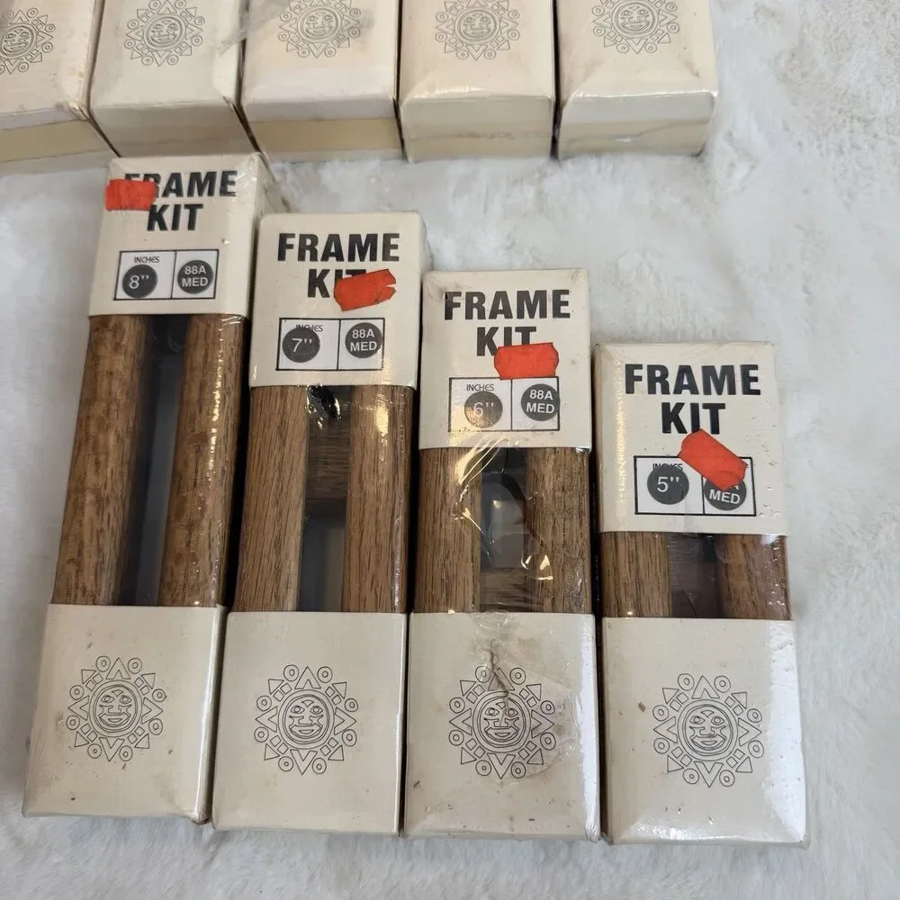 Vintage Hy-Jo Picture Frame Kits Bundle Wooden Deadstock New Rare Brown 88A Med